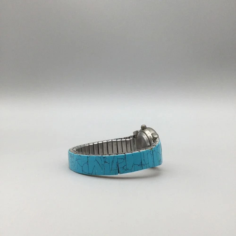 Vintage Gitano Womens Watch 25mm Blue Dial Stretch Band Rivoli New Battery